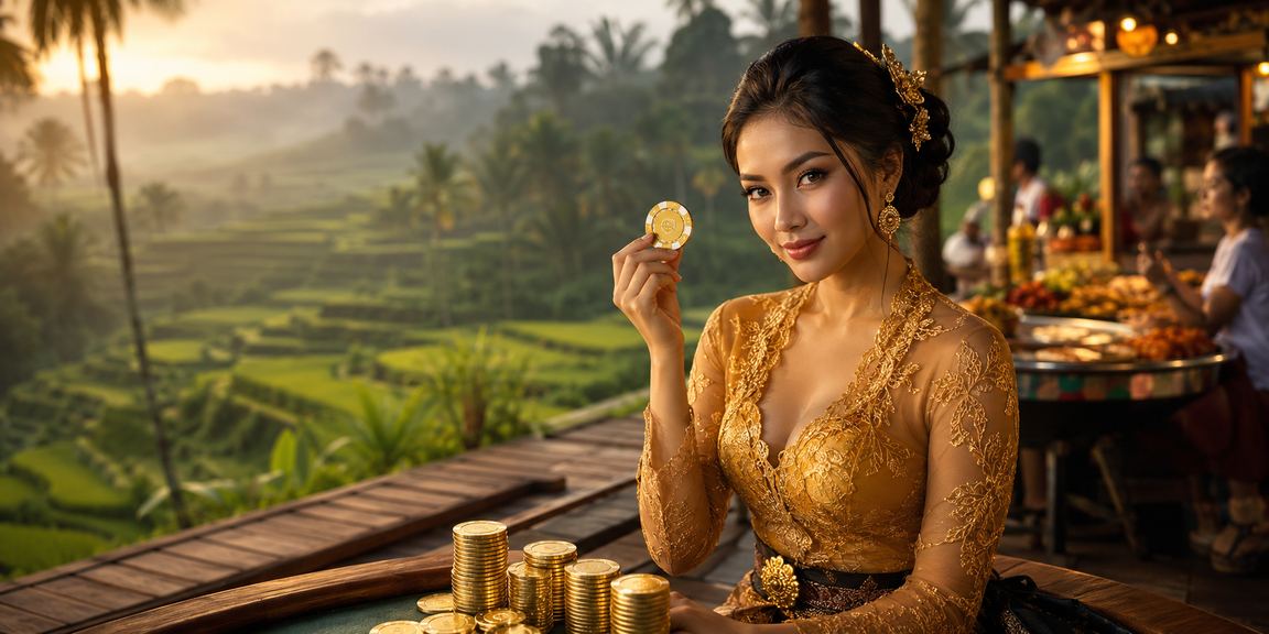 Model memainkan game casino dengan penuh percaya diri di meja yang elegan